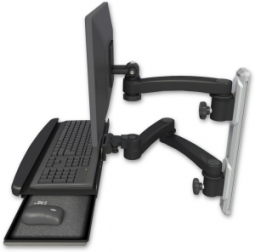 ICW EV65-T19D-KUB-A3-WB LCD mount, 19" Track, two arms, a bent KB, 20" two arms, Black