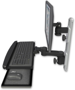 ICW EV65-T19D-KUB-AS1-WB LCD mount, 19" Track, two arms, a bent KB, 6" arm, Black