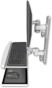 ICW EV65-T19D-KUB-MW LCD mount, 19" Track, two arms, bent KB, White