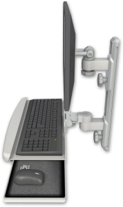 ICW EV65-T19D-KUB-QG LCD mount, 19" Track, two arms, bent KB, Gray