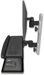 ICW EV65-T19D-KUB-WB LCD mount, 19" Track, two arms, bent KB, Black