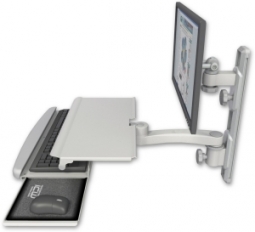 ICW EV65-T19D-KUS-A1-QG LCD mount, 19" Track, two arms, work surface, KB, 11" arm, Gray