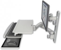 ICW EV65-T19D-KUS-A2-QG LCD mount, 19" Track, two arms, work surface, KB, 20" two arms, Gray