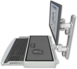 ICW EV65-T19D-KUW-MW LCD mount, 19" Track, two arms, work surface KB, White