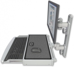 ICW EV65-T19D-KUW-QG LCD mount, 19" Track, two arms, work surface KB, Gray