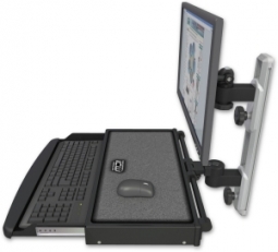 ICW EV65-T19D-KUW-WB LCD mount, 19" Track, two arms, work surface KB, Black