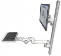 ICW EV65-T36D-KP12-A1-MW LCD mount, 36" Track, two arms, a 12" KB, 11" arm, White