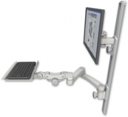 ICW EV65-T36D-KP12-A2-QG LCD mount, 36" Track, two arms, a 12" KB, 20" two arms, Gray