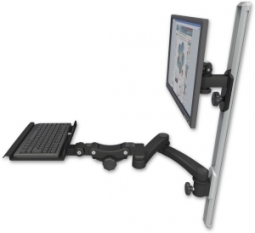 ICW EV65-T36D-KP12-A2-WB LCD mount, 36" Track, two arms, a 12" KB, 20" two arms, Black