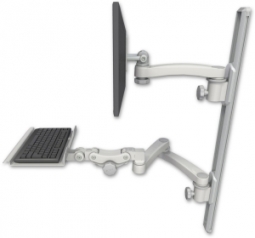 ICW EV65-T36D-KP12-A3-QG LCD mount, 36" Track, two arms, a 12" KB, 11" arm, 20" two arms, Gray