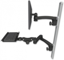 ICW EV65-T36D-KP12-A3-WB LCD mount, 36" Track, two arms, a 12" KB, 11" arm, 20" two arms, Black