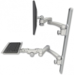 ICW EV65-T36D-KP12-A4-QG LCD mount, 36" Track, two arms, a 12" KB, two 20" two armss, Gray