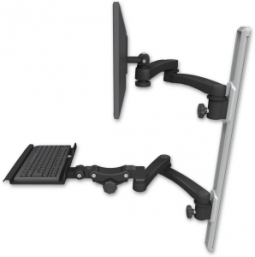 ICW EV65-T36D-KP12-A4-WB LCD mount, 36" Track, two arms, a 12" KB, two 20" two armss, Black