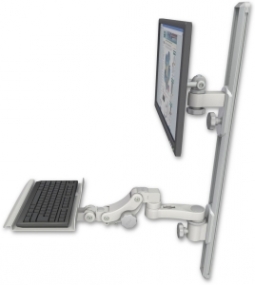 ICW EV65-T36D-KP12-AS1-QG LCD mount, 36" Track, two arms, a 12" KB, 6" arm, Gray