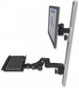 ICW EV65-T36D-KP12-AS1-WB LCD mount, 36" Track, two arms, a 12" KB, 6" arm, Black