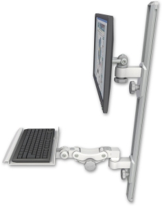ICW EV65-T36D-KP12-MW LCD mount, 36" Track, two arms, 12" KB, White