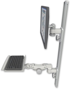 ICW EV65-T36D-KP12-QG LCD mount, 36" Track, two arms, 12" KB, Gray
