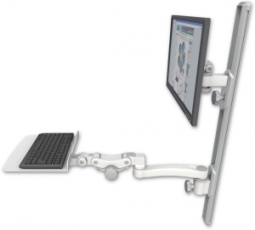 ICW EV65-T36D-KP12F-A1-MW LCD mount, 36" Track, two arms, a 12" KB, 11" arm, White