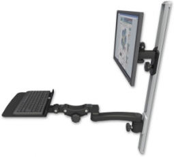 ICW EV65-T36D-KP12F-A1-WB LCD mount, 36" Track, two arms, a 12" KB, 11" arm, Black