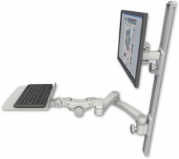 ICW EV65-T36D-KP12F-A2-QG LCD mount, 36" Track, two arms, a 12" KB, 20" two arms, Gray