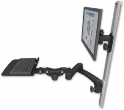 ICW EV65-T36D-KP12F-A2-WB LCD mount, 36" Track, two arms, a 12" KB, 20" two arms, Black