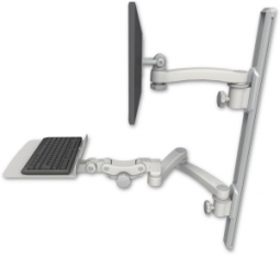 ICW EV65-T36D-KP12F-A3-QG LCD mount, 36" Track, two arms, a 12" KB, 11" arm, 20" two arms, Gray