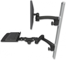 ICW EV65-T36D-KP12F-A3-WB LCD mount, 36" Track, two arms, a 12" KB, 11" arm, 20" two arms, Black