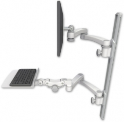 ICW EV65-T36D-KP12F-A4-MW LCD mount, 36" Track, two arms, a 12" KB, two 20" two arms, White