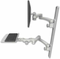 ICW EV65-T36D-KP12F-A4-QG LCD mount, 36" Track, two arms, a 12" KB, two 20" two armss, Gray