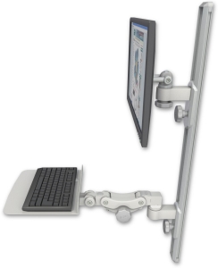 ICW EV65-T36D-KP12F-QG LCD mount, 36" Track, two arms, 12" KB, Gray