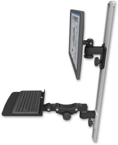 ICW EV65-T36D-KP12F-WB LCD mount, 36" Track, two arms, 12" KB, Black
