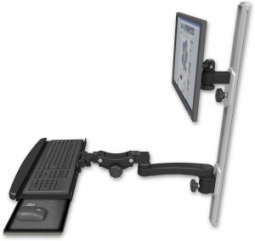 ICW EV65-T36D-KPB-A1-WB LCD mount, 36" Track, two arms, KB,, 11" arm, Black