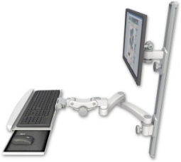 ICW EV65-T36D-KPB-A2-MW LCD mount, 36" Track, two arms, KB, 20" two arms, White