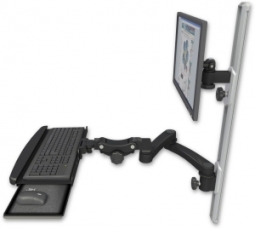 ICW EV65-T36D-KPB-A2-WB LCD mount, 36" Track, two arms, KB,, 20" two arms, Black