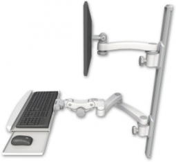 ICW EV65-T36D-KPB-A3-MW LCD mount, 36" Track, two arms, KB, 20" two arms, White