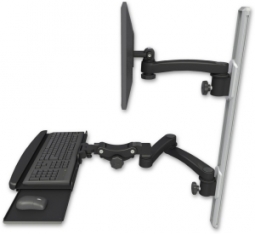 ICW EV65-T36D-KPB-A3-WB LCD mount, 36" Track, two arms, KB,, 20" two arms, Black