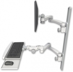 ICW EV65-T36D-KPB-A4-MW LCD mount, 36" Track, two arms, KB, two 20" two arms, White