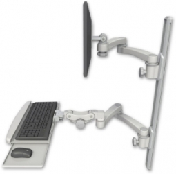 ICW EV65-T36D-KPB-A4-QG LCD mount, 36" Track, two arms, KB,, two 20" two armss, Gray