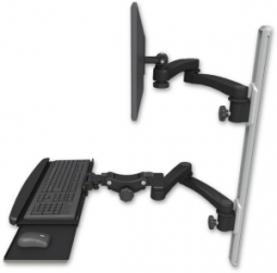 ICW EV65-T36D-KPB-A4-WB LCD mount, 36" Track, two arms, KB,, two 20" two armss, Black