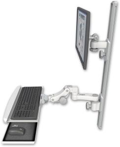 ICW EV65-T36D-KPB-AS1-MW LCD mount, 36" Track, two arms, KB, 6" arm, White