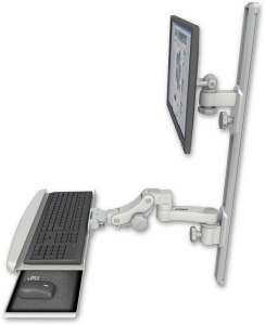 ICW EV65-T36D-KPB-AS1-QG LCD mount, 36" Track, two arms, KB,, 6" arm, Gray