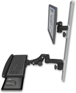 ICW EV65-T36D-KPB-AS1-WB LCD mount, 36" Track, two arms, KB,, 6" arm, Black