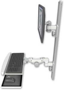 ICW EV65-T36D-KPB-MW LCD mount, 36" Track, two arms, KB, White