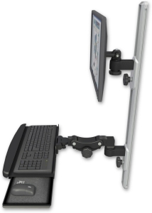 ICW EV65-T36D-KPB-WB LCD mount, 36" Track, two arms, KB,, Black