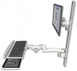 ICW EV65-T36D-KPP-A1-MW LCD mount, 36" Track, two arms, HDPE KB, 11" arm, White