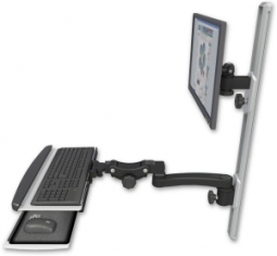 ICW EV65-T36D-KPP-A1-WB LCD mount, 36" Track, two arms, HDPE KB, 11" arm, Black