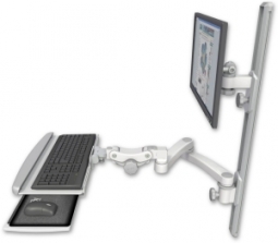ICW EV65-T36D-KPP-A2-MW LCD mount, 36" Track, two arms, HDPE KB, 20" two arms, White
