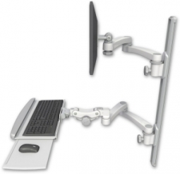 ICW EV65-T36D-KPP-A4-MW LCD mount, 36" Track, two arms, HDPE KB, two 20" two arms, White