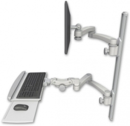 ICW EV65-T36D-KPP-A4-QG LCD mount, 36" Track, two arms, HDPE KB, two 20" two armss, Gray