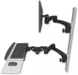 ICW EV65-T36D-KPP-A4-WB LCD mount, 36" Track, two arms, HDPE KB, two 20" two armss, Black